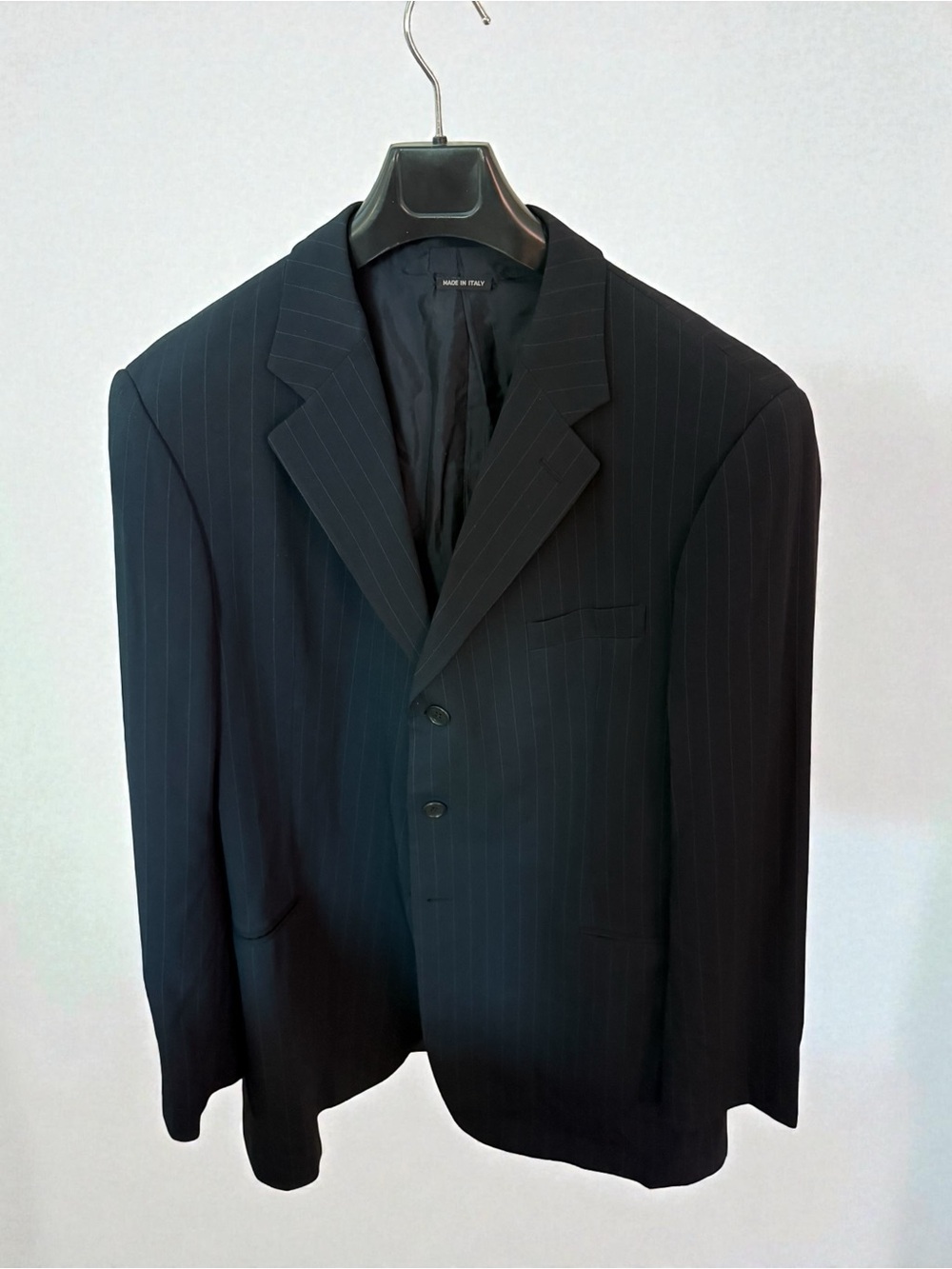 Men's Pinstripe Blazer - Black